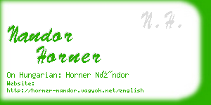 nandor horner business card